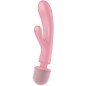 SATISFYER - MASSEUR VIBRATEUR LAPIN TRIPLE LOVER GRIS