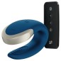 SATISFYER - DOUBLE LOVE LUXURY PARTNER VIBRATOR BLUE SATISFYER - DOUBLE LOVE LUXURY PARTNER VIBRATOR BLUE