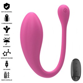 INTENSE - JANICE U VIBRATEUR DOUBLE STIMULATION 10 VIBRATIONS ROSE TÉLÉCOMMANDE