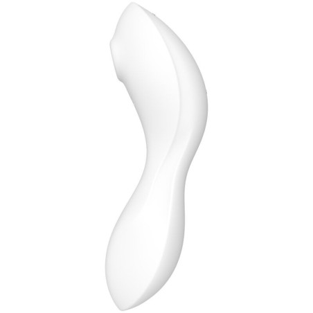 SATISFYER CURVY TRINITY 5 AIR PULSE STIMULATOR VIBRATOR APP - WHITE
