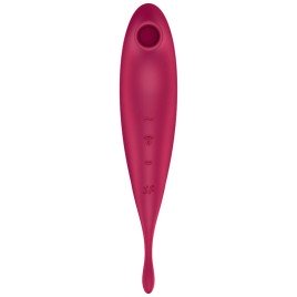 SATISFYER TWIRLING PRO+ AIR PULSE STIMULATOR VIBRATOR APP - RED