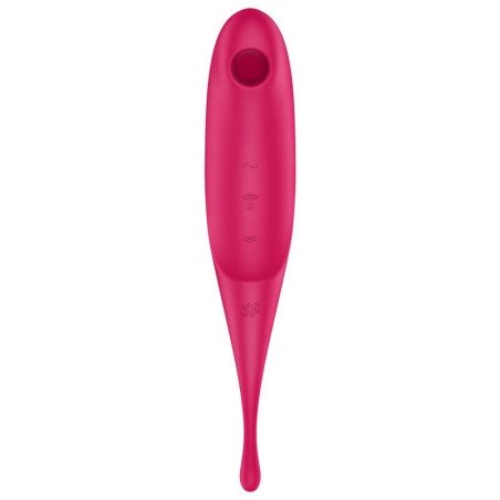SATISFYER TWIRLING PRO AIR PULSE STIMULATOR VIBRATOR - RED