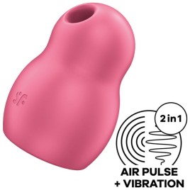 SATISFYER - STIMULATEUR ET VIBRATEUR DOUBLE AIR PULSE PRO TO GO 1 BLEU