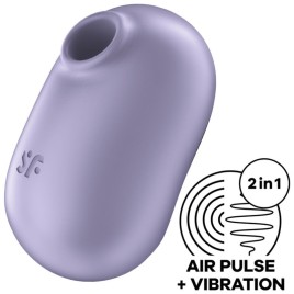 SATISFYER - STIMULATEUR ET VIBRATEUR DOUBLE AIR PULSE PRO TO GO 2 VERT