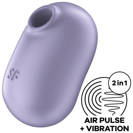 SATISFYER - PRO TO GO 2 DOUBLE AIR PULSE STIMULATOR VIBRATOR BEIGE