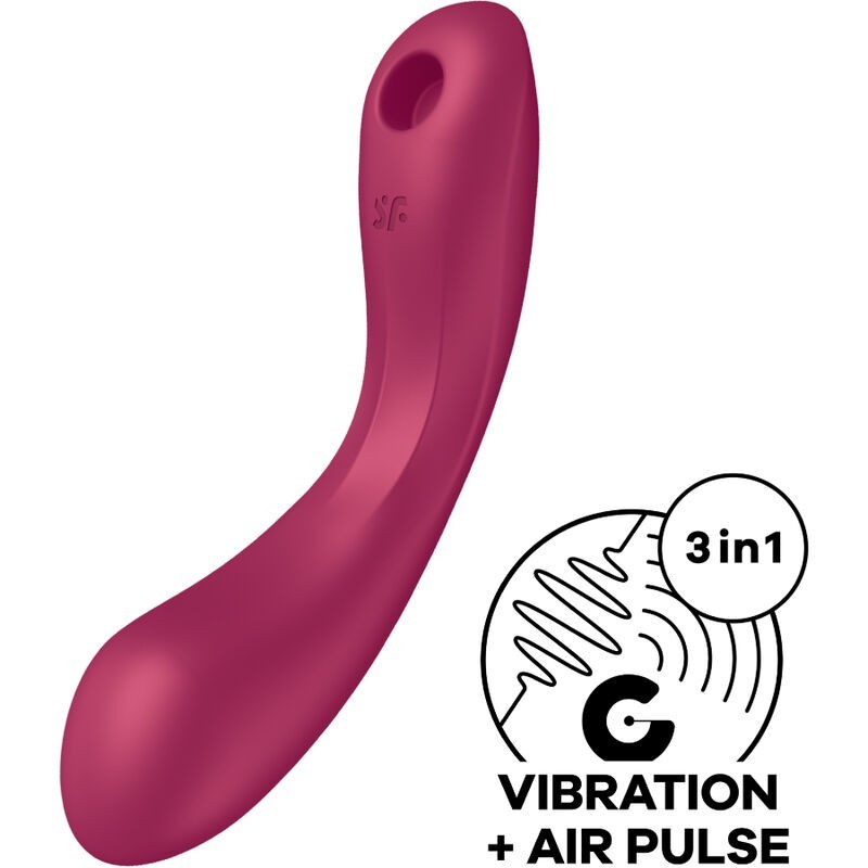SATISFYER - CURVE TRINITY 1 AIR PULSE VIBRATION RED SATISFYER - CURVE TRINITY 1 AIR PULSE VIBRATION RED