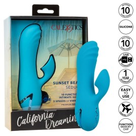 CALEXOTICS - SUNSET BEACH SEDUCER VIBRATEUR STIMULATEUR 10 FONCTIONS BLEU