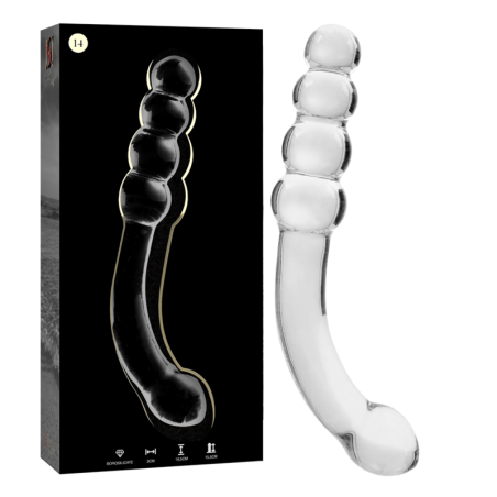 NEBULA SERIES BY IBIZA - MODEL 14 DILDO BOROSILICATE GLASS 18.5 X 3 CM CLEAR