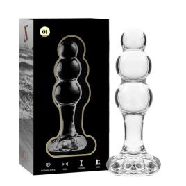 NEBULA SERIES BY IBIZA - MODÈLE 1 PLUG ANAL VERRE BOROSILICATE ROSE 10.5 CM -O- 3 CM