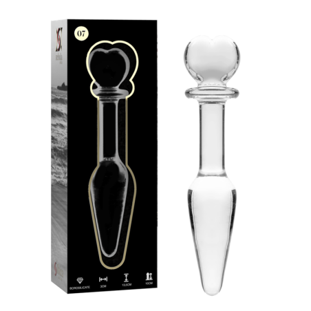 NEBULA SERIES BY IBIZA - PLUG ANAL MODÈLE 7 VERRE BOROSILICATE ROSE 13.5 CM -O- 3 CM