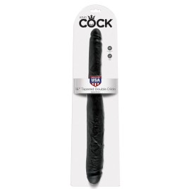 KING COCK SLIM DOUBLE DILDO BLACK 40.6 CM