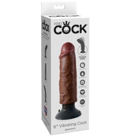 KING COCK - VIBRIERENDER SCHWANZ BRAUN 15,24 CM