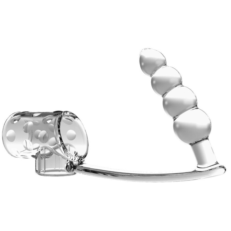 PRETTY LOVE - MANCHON PÉNIS AVEC PLUG ANAL TRANSPARENT PRETTY LOVE - MANCHON PÉNIS AVEC PLUG ANAL TRANSPARENT