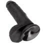 KING COCK - 7 GODE NOIR AVEC BOULES 17.8 CM KING COCK - 7 GODE NOIR AVEC BOULES 17.8 CM