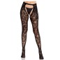 LEG AVENUE - BAS EN DENTELLE ROSE AVEC DOS OUVERT NOIR LEG AVENUE - BAS EN DENTELLE ROSE AVEC DOS OUVERT NOIR