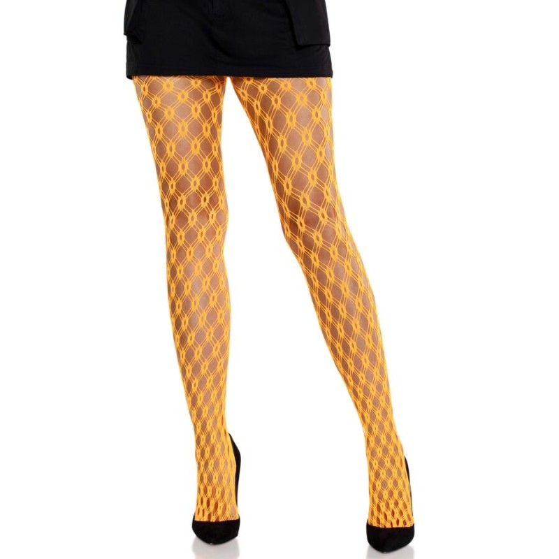 LEG AVENUE - COLLANT IN PIZZO CON OCCHIELLI NEON ARANCIONE LEG AVENUE - COLLANT IN PIZZO CON OCCHIELLI NEON ARANCIONE