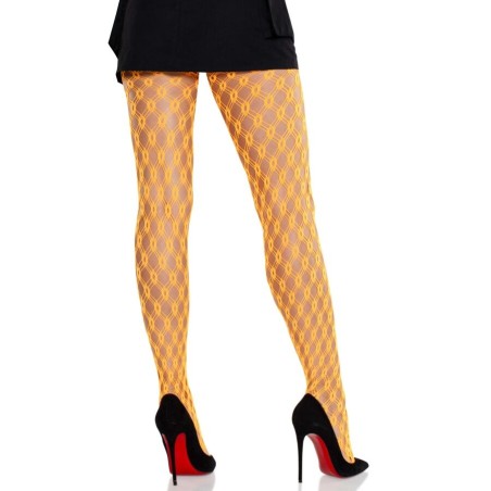LEG AVENUE - COLLANT IN PIZZO CON OCCHIELLI NEON ARANCIONE