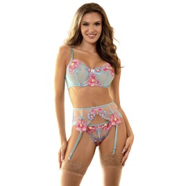 SUBBLIME - 955588 SET REGGISENO IN VERNICE ROSA CON CERNIERA IN RETE L/XL