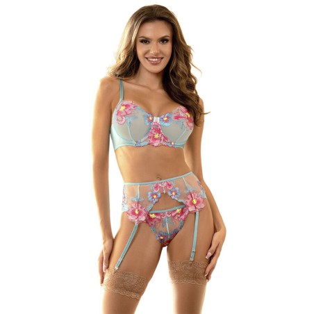 SUBBLIME - 955588 SET REGGISENO IN VERNICE ROSA CON CERNIERA IN RETE L/XL