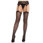 LEG AVENUE - HEART STOCKINGS WITH GARTERS BLACK LEG AVENUE - HEART STOCKINGS WITH GARTERS BLACK