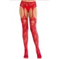 LEG AVENUE - BAS EN DENTELLE AVEC JARRETELLES ROUGES LEG AVENUE - BAS EN DENTELLE AVEC JARRETELLES ROUGES