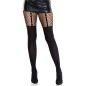LEG AVENUE - STRUMPFHOSE MIT STRUMPFGÜRTELEFFEKT UND SPITZENDETAIL SCHWARZ LEG AVENUE - STRUMPFHOSE MIT STRUMPFGÜRTELEFFEKT UND SPITZENDETAIL SCHWARZ