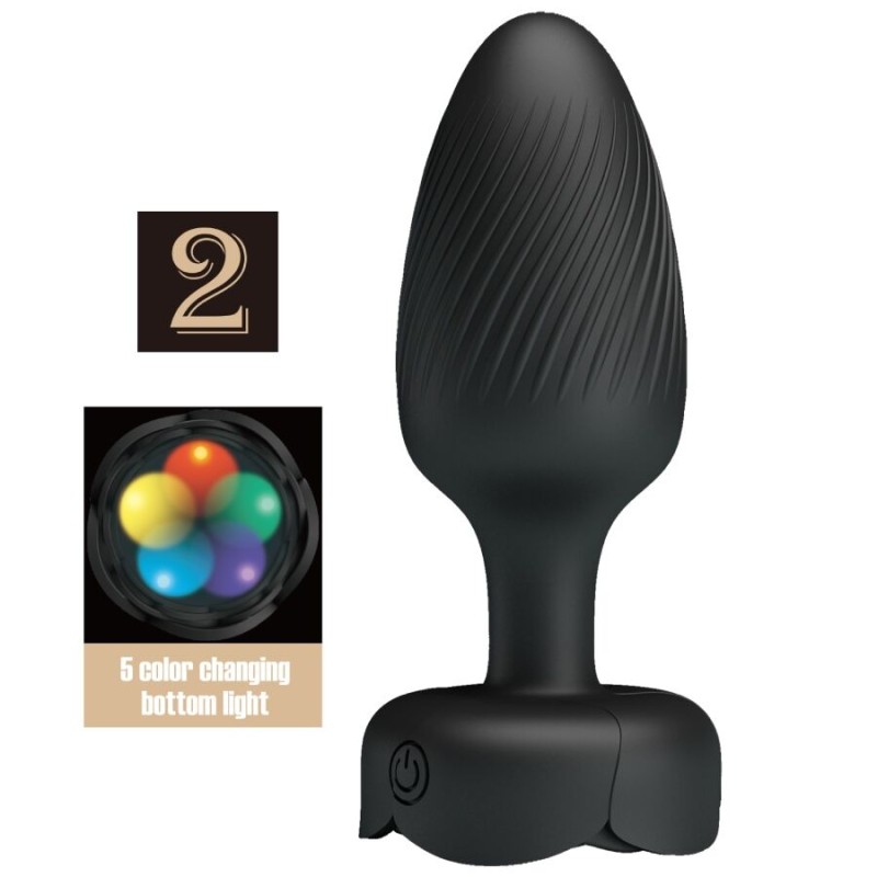 PRETTY LOVE - VARIAN ANAL PLUG WITH LED LIGHT BLACK 10.8 CM PRETTY LOVE - VARIAN ANAL PLUG WITH LED LIGHT BLACK 10.8 CM