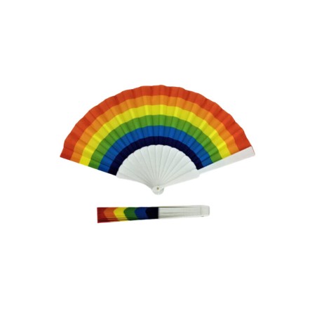 FIERTÉ - ÉVENTAIL EN BOIS DRAPEAU ARC-EN-CIEL