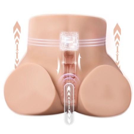 XISE - ETHEL THRUSTING REALISTIC VAGINA MASTURBATOR WITH MULTI-POSITION VIBRATION