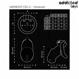 ADDICTED TOYS LOCKED - MINDNIGHT CELL PENIS CAGE SIZE S
