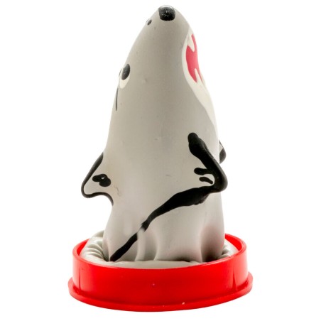 CONDOMERIE - PRÉSERVATIFS FANTAISIE PEINTS À LA MAIN MODÈLE REQUIN 1