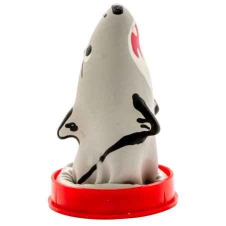 CONDOMERIE - PRÉSERVATIFS FANTAISIE PEINTS À LA MAIN MODÈLE REQUIN 1