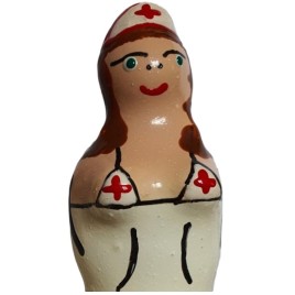 CONDOMERIE - PRÉSERVATIFS FANTAISIE PEINTS À LA MAIN INFIRMIÈRE BRUNE