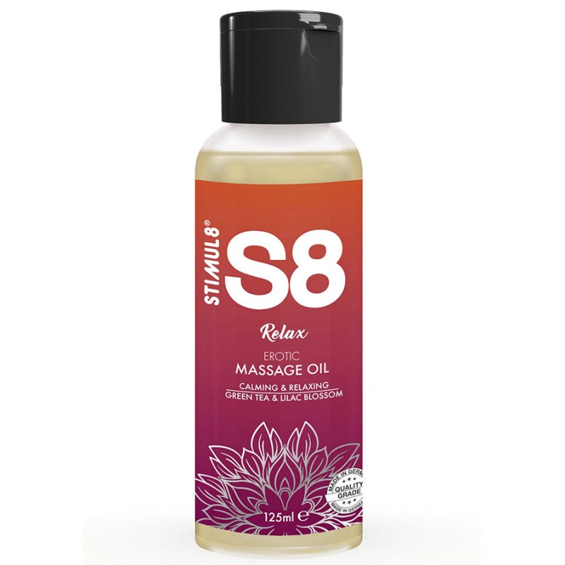STIMUL8 - S8 RELAX GRÜNER TEE MASSAGEÖL 125 ML STIMUL8 - S8 RELAX GRÜNER TEE MASSAGEÖL 125 ML