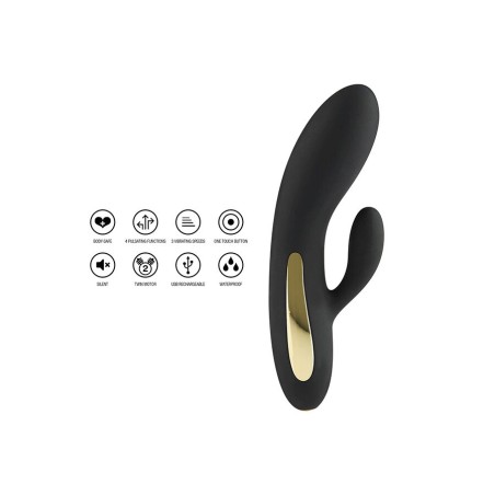 TOYJOY - SCHWARZER KANINCHENVIBRATOR MIT SPEKTAKULÄREM LICHT
