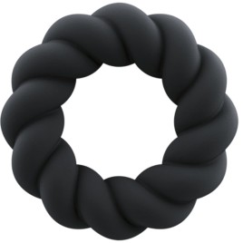 ROCKS-OFF - TWIST BLACK SILICONE MASTURBATOR RING