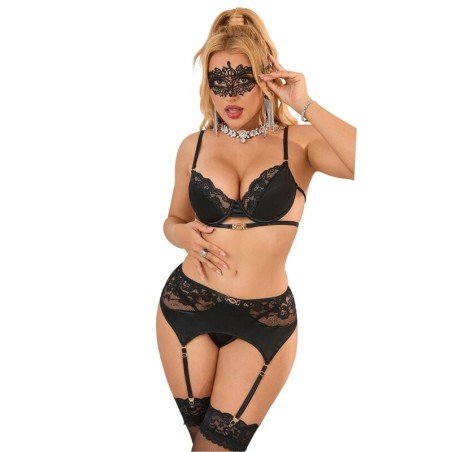 SUBBLIME - 945046 SOUTIEN-GORGE + CULOTTE EN DENTELLE L/XL
