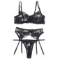SUBBLIME - 945244 SOUTIEN-GORGE + CULOTTE AVEC PORTE-JARRETELLES MOTIF FLORAL NOIR L/XL SUBBLIME - 945244 SOUTIEN-GORGE + CULOTTE AVEC PORTE-JARRETELLES MOTIF FLORAL NOIR L/XL