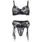 SUBBLIME - 945244 BRA + PANTIES WITH GARTER BELT FLORAL DESIGN BLACK L/XL SUBBLIME - 945244 BRA + PANTIES WITH GARTER BELT FLORAL DESIGN BLACK L/XL
