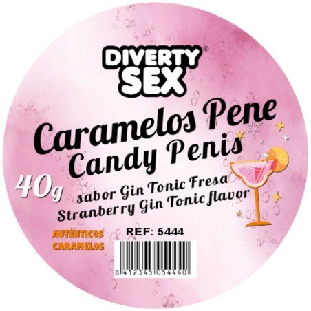DIABLO PICANTE - 20 CARAMELLE A FORMA DI PENE AL GUSTO DI GIN TONIC