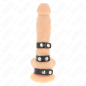 KINK - DREIFACH LEDER PENISRING MIT DRUCKVERSCHLUSS
