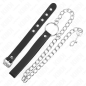 KINK - ANNEAU PÉNIS EN CUIR AVEC SANGLE 21,5 X 2 CM ET CHAÎNE EN MÉTAL 60 CM