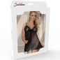 SUBBLIME - BABYDOLL NERO BEIGE LACCI FLOREALI S / M SUBBLIME - BABYDOLL NERO BEIGE LACCI FLOREALI S / M