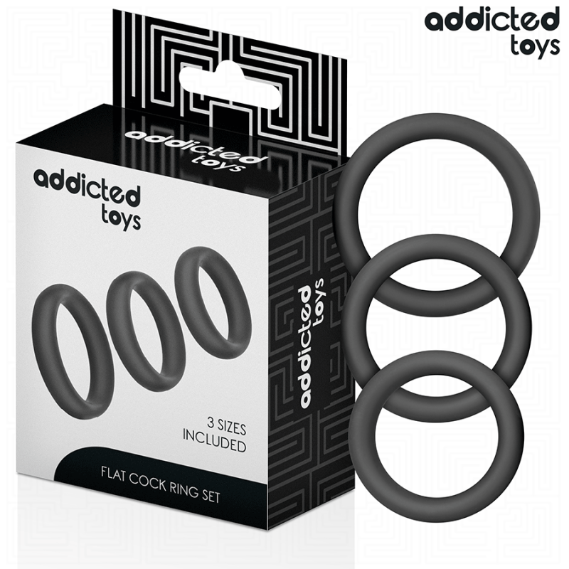 ADDICTED TOYS - SET OF FLAT SILICONE RINGS ADDICTED TOYS - SET OF FLAT SILICONE RINGS