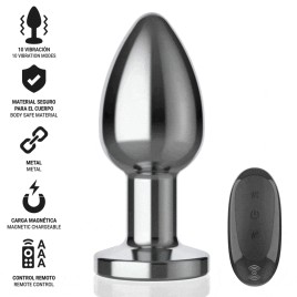 INTENSE - ANAL PLUG 10 VIBRATIONS METAL WITH REMOTE CONTROL L