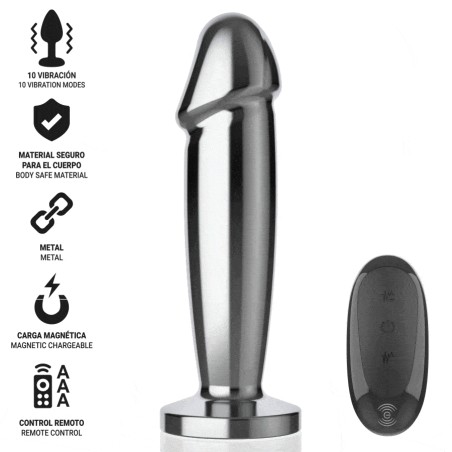 INTENSE - ANAL PLUG 10 VIBRAZIONI DILDO METALLO CON TELECOMANDO S