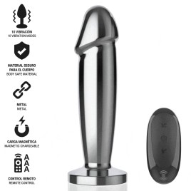 INTENSE - PLUG ANAL 10 VIBRATIONS GODE MÉTALLIQUE AVEC TÉLÉCOMMANDE M