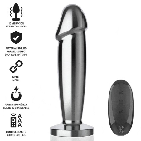 INTENSE - ANAL PLUG 10 VIBRAZIONI DILDO METALLO CON TELECOMANDO M