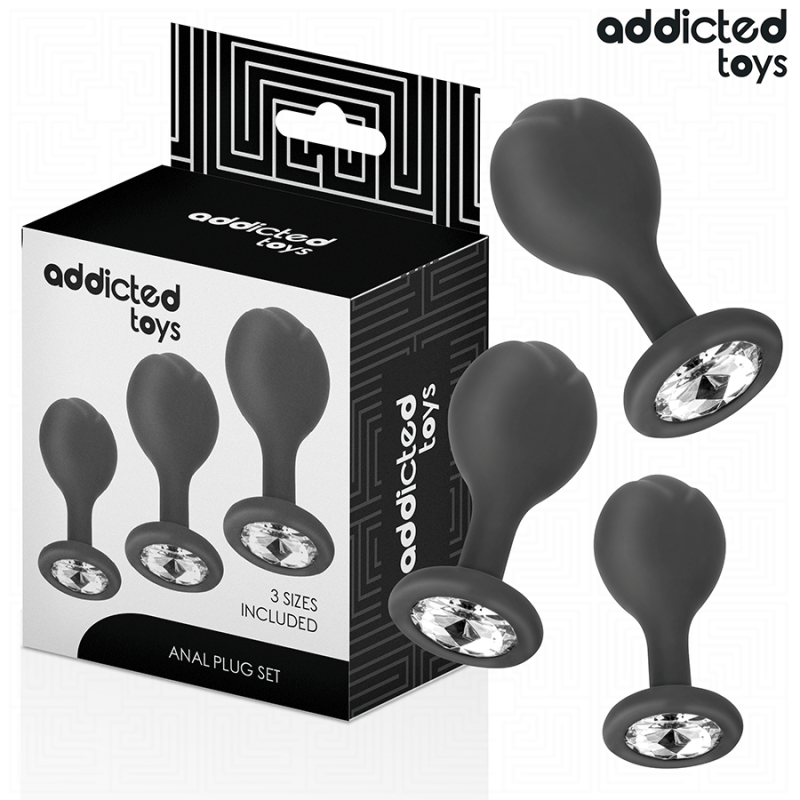 ADDICTED TOYS - LOT DE 3 PLUG ANAL AVEC BIJOU