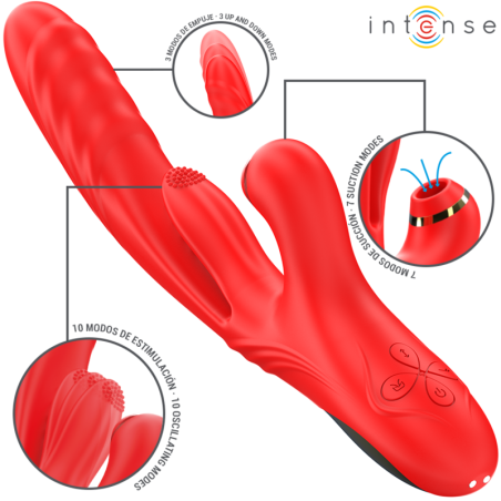 INTENSE - KAROL MULTIFUNKTIONSVIBRATOR STOSS STIMULATION STIMULIERENDE WELLEN ROT